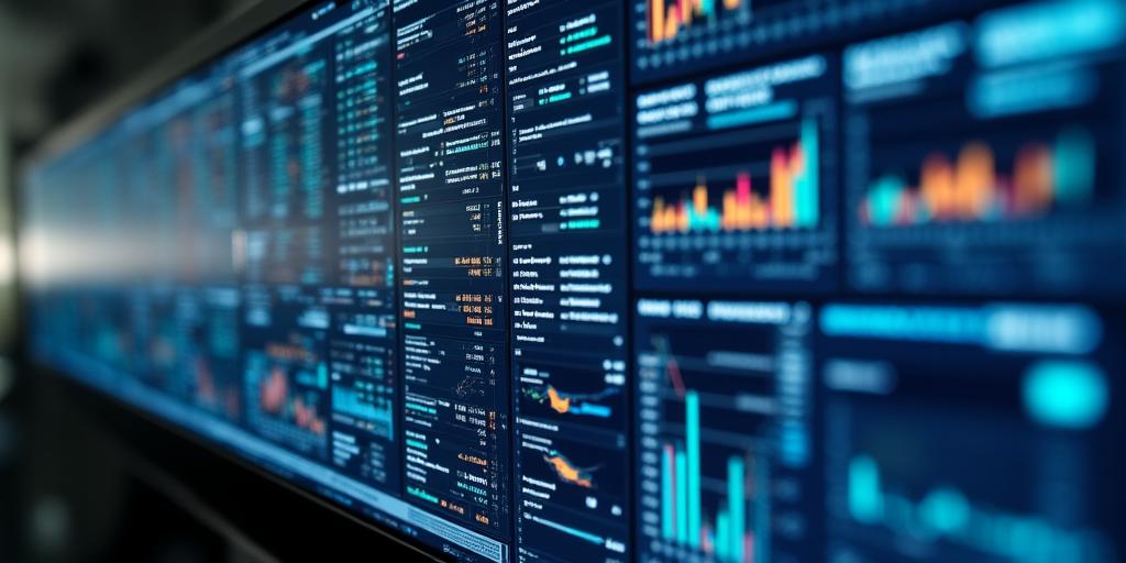 Deep dive analytics view showing market trends and financial data points with a clean UI
